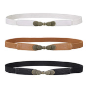 Women Skinny Elastic Stretch Belt for Dresses Retro Ladies Waist Vintage Thin Belt by JASGOOD