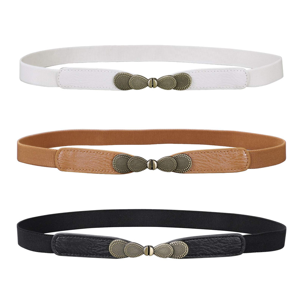 Women Skinny Elastic Stretch Belt for Dresses Retro Ladies Waist Vintage Thin Belt by JASGOOD