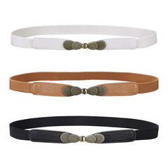 Women Skinny Elastic Stretch Belt for Dresses Retro Ladies Waist Vintage Thin Belt by JASGOOD