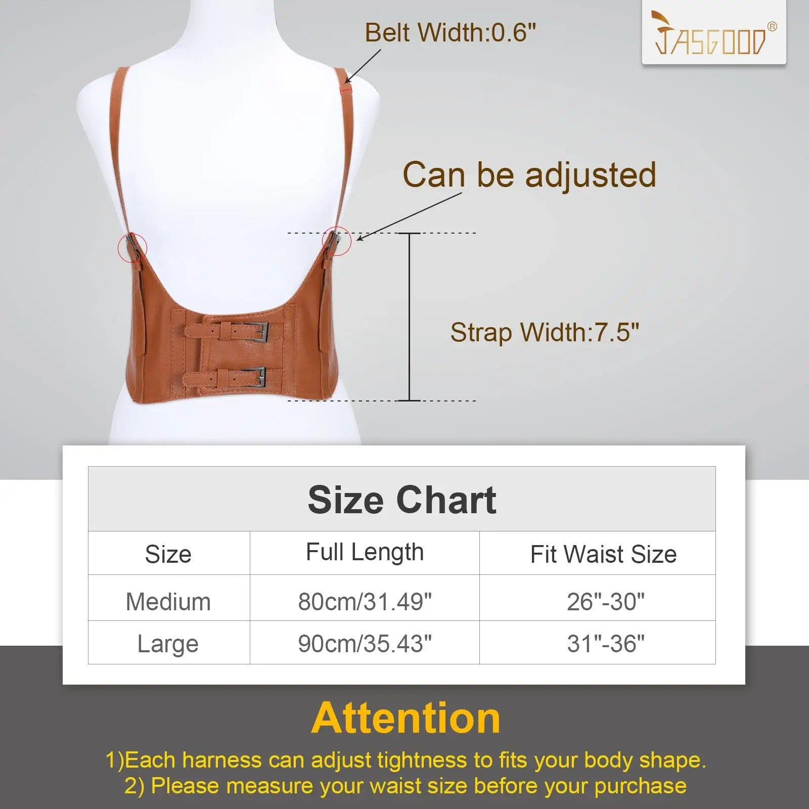 Women Fashion Faux Leather Waist Belt Steampunk Underbust Corset for Halloween Dress - JASGOOD OFFICIAL