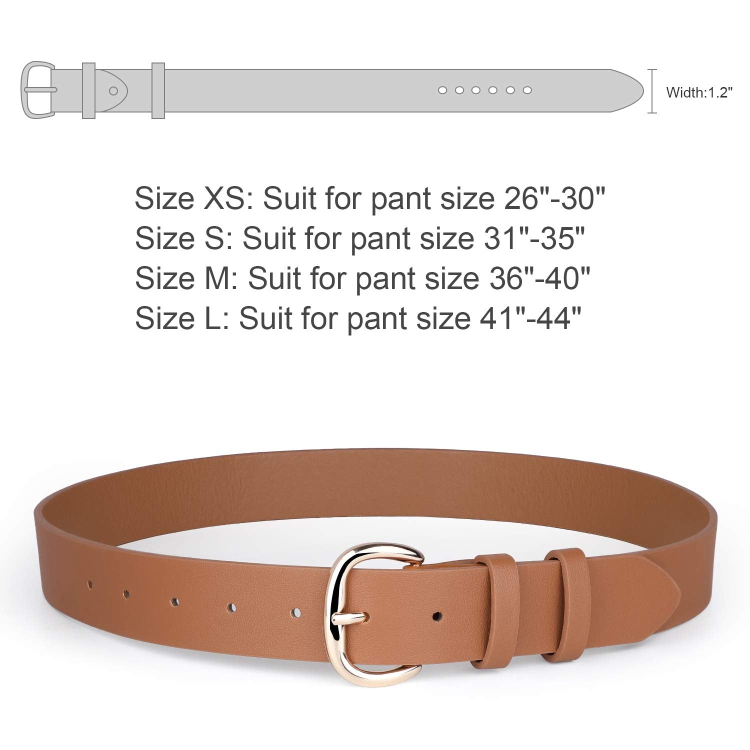 JASGOOD Women's Black Leather Jeans Belt Waist Casual Belt for Pants Shorts with Black Metal Buckle - JASGOOD OFFICIAL