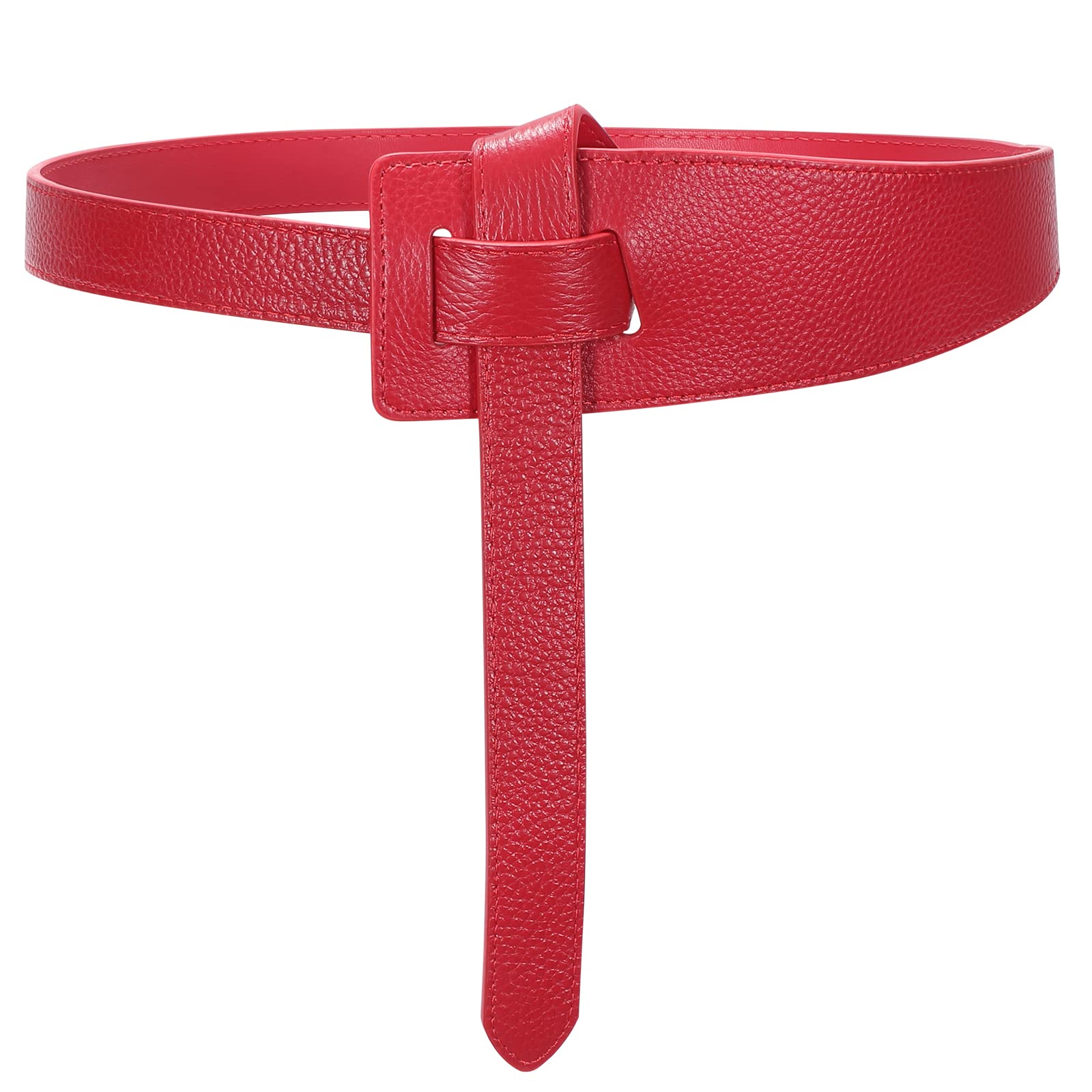 Women Leather Belt No Buckle Fashion Tie Knot Belt for Dress Women Cinch Cowhide Waist Leather Belt - JASGOOD OFFICIAL