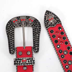 Fast Delivery Luxury Crystal Skull designer Men Women Belt Diamond Studded Rhinestone Belts Western Sparkle Leather Belts