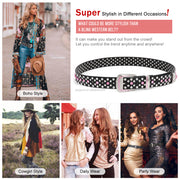 Shiny Crystal Rhinestone inlaid Women Men Unisex Belt Diamond Studded Western Cowboy Designer Belt