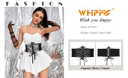 Women Lace-up Corset Waist Belt Transparent PVC Lace Crochet  Elastic Wide Belt for Dress