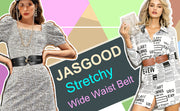 JASGOOD Women Wide Belt Elastic Vintage Buckle Leather Belt for Ladies Dress - JASGOOD OFFICIAL