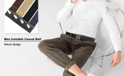 No Show Men Women Stretch Belt Invisible Elastic Web Casual Belt with Flat Buckle for Pants Jeans(Blue,Suit Waist Size Under 40'')