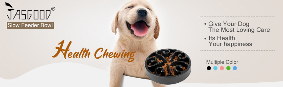 JASGOOD Dog Feeder Slow Eating Pet Bowl Preventing Choking Healthy Design Pink Bowl for Dog