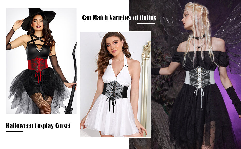 Women Lace-up Corset Waist Belt Transparent PVC Lace Crochet  Elastic Wide Belt for Dress - JASGOOD OFFICIAL