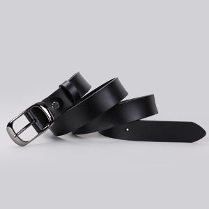 Women Black Leather Belt with Black Buckle,Ladies Classic Waist Belt for Jeans Pants Fashion Design (A-Black, Fit for Pants Size 33"-38") - JASGOOD OFFICIAL