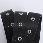 JASGOOD Women Grommet Leather Belt, Ladies Studded Holes Belts for Jeans Pants