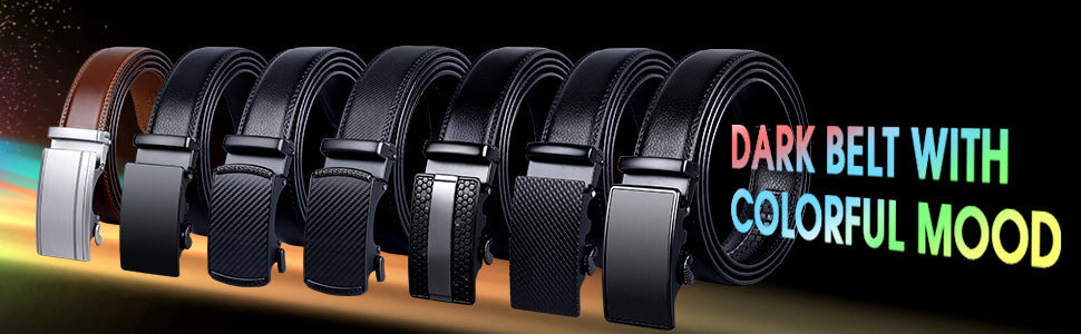 JASGOOD Men's Leather Belt  Ratchet Dress Belt with Automatic Buckle For Boyfriend Father Gift - JASGOOD OFFICIAL