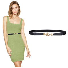 Women Skinny Elastic Stretch Belt for Dresses Retro Ladies Waist Vintage Thin Belt by JASGOOD