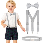 JASGOOD Child Kids Suspenders Bowtie Set Adjustable Suspender Set for Boys and Girls with Elastic Stretch Waist Belt Set