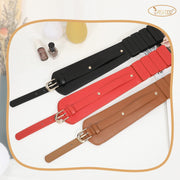 Women Dress Waist Belt Stretchy Elastic Vintage Belts for Dress with Metal Buckle Waistband Cosplay