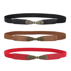 Women Skinny Elastic Stretch Belt for Dresses Retro Ladies Waist Vintage Thin Belt by JASGOOD