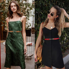 Women Skinny Elastic Stretch Belt for Dresses Retro Ladies Waist Vintage Thin Belt by JASGOOD
