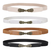 Women Skinny Elastic Stretch Belt for Dresses Retro Ladies Waist Vintage Thin Belt by JASGOOD