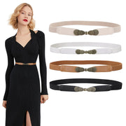Women Skinny Elastic Stretch Belt for Dresses Retro Ladies Waist Vintage Thin Belt by JASGOOD