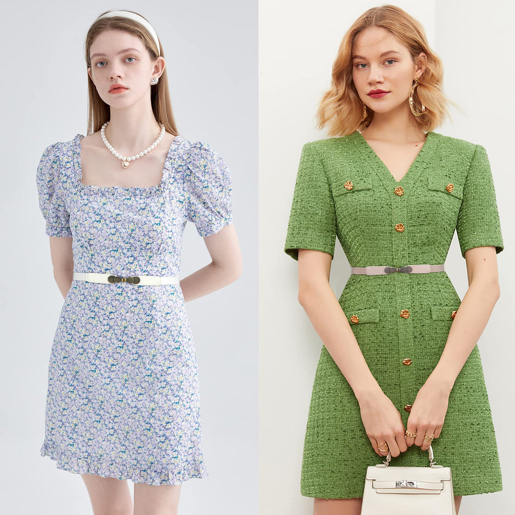 Women Skinny Elastic Stretch Belt for Dresses Retro Ladies Waist Vintage Thin Belt by JASGOOD