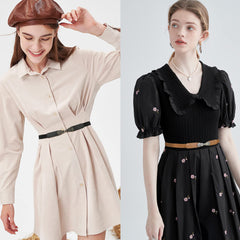 Women Skinny Elastic Stretch Belt for Dresses Retro Ladies Waist Vintage Thin Belt by JASGOOD