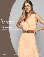 JASGOOD Women Stretchy Belt for Dresses Vintage Elastic Wide Waist Belt