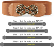 JASGOOD Women Stretchy Belt for Dresses Vintage Elastic Wide Waist Belt