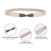 Women Skinny Elastic Stretch Belt for Dresses Retro Ladies Waist Vintage Thin Belt by JASGOOD