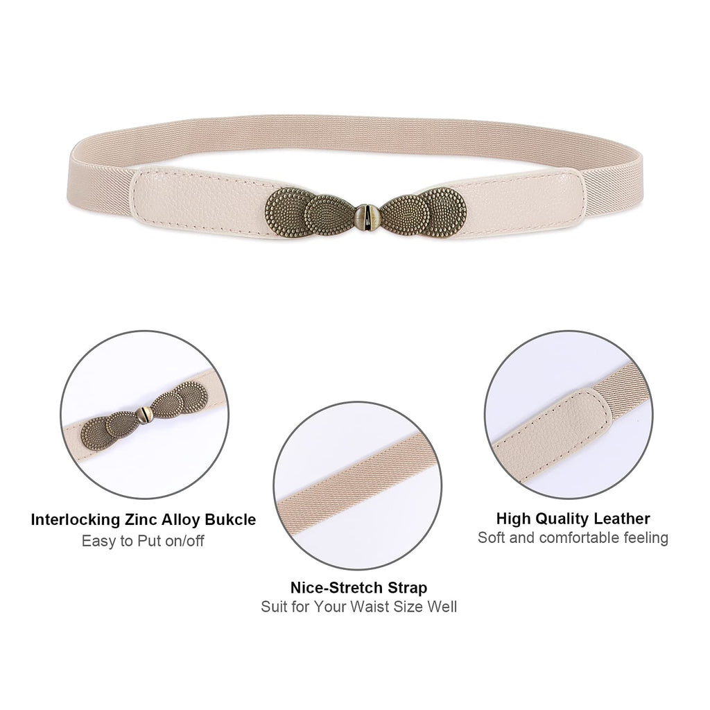Women Skinny Elastic Stretch Belt for Dresses Retro Ladies Waist Vintage Thin Belt by JASGOOD