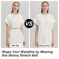 Women Skinny Elastic Stretch Belt for Dresses Retro Ladies Waist Vintage Thin Belt by JASGOOD