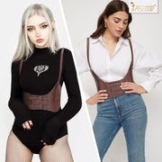 Women Fashion Faux Leather Waist Belt Steampunk Underbust Corset for Halloween Dress