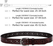 JASGOOD Women’s Hollow Flower Leather Belt for Jeans Pants Wide Belt for Ladies