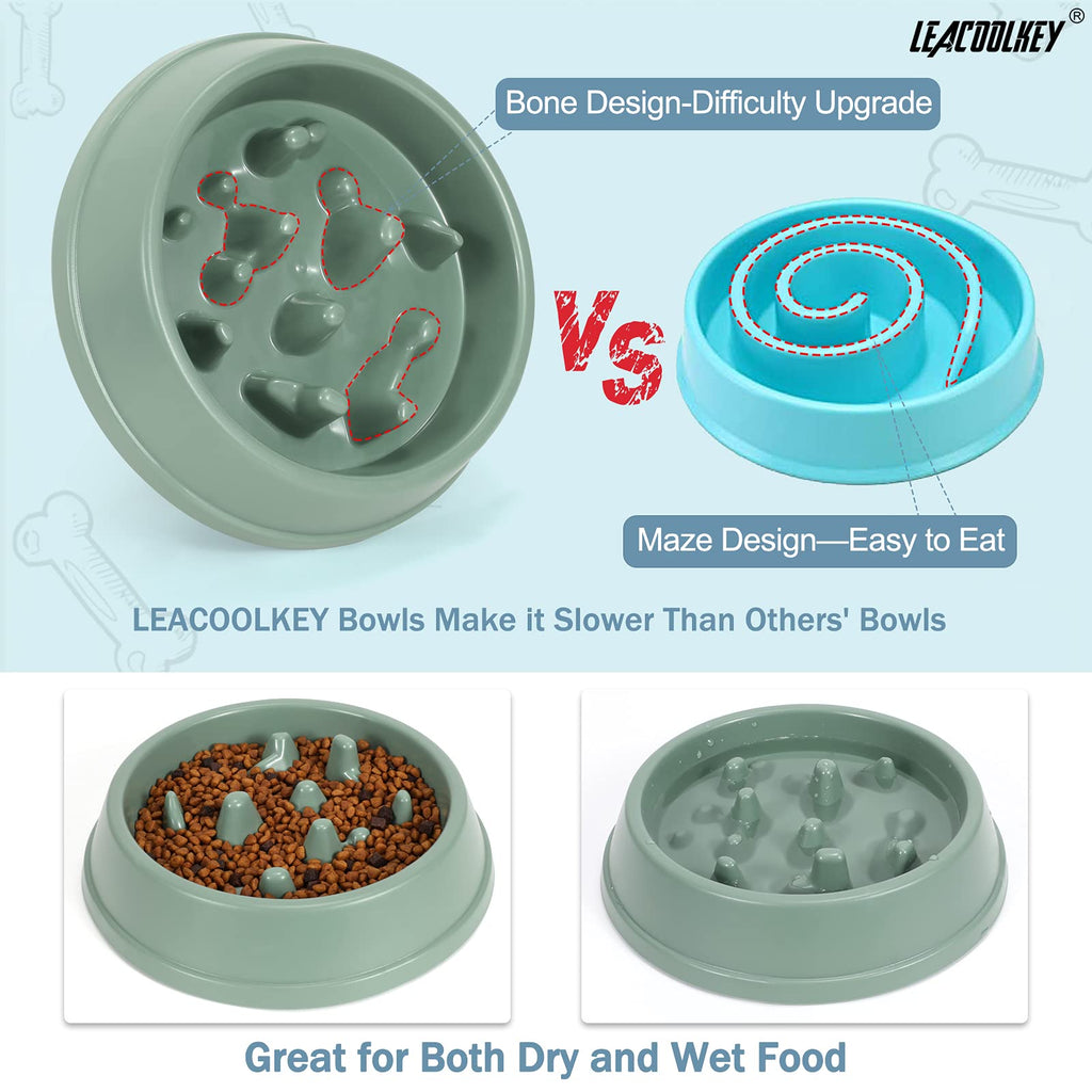 Slow Feeder Dog Bowl, Anti-Gulping Slow Eating Bowl, Stop Bloat No Choking Bowl for Small Medium Dogs, Food Water Bowl Slow Feeder for Fast Eaters, Reduce Slip Slow Pet Bowl, 1.5 Cups/ 12 Oz