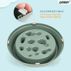 Slow Feeder Dog Bowl, Anti-Gulping Slow Eating Bowl, Stop Bloat No Choking Bowl for Small Medium Dogs, Food Water Bowl Slow Feeder for Fast Eaters, Reduce Slip Slow Pet Bowl, 1.5 Cups/ 12 Oz
