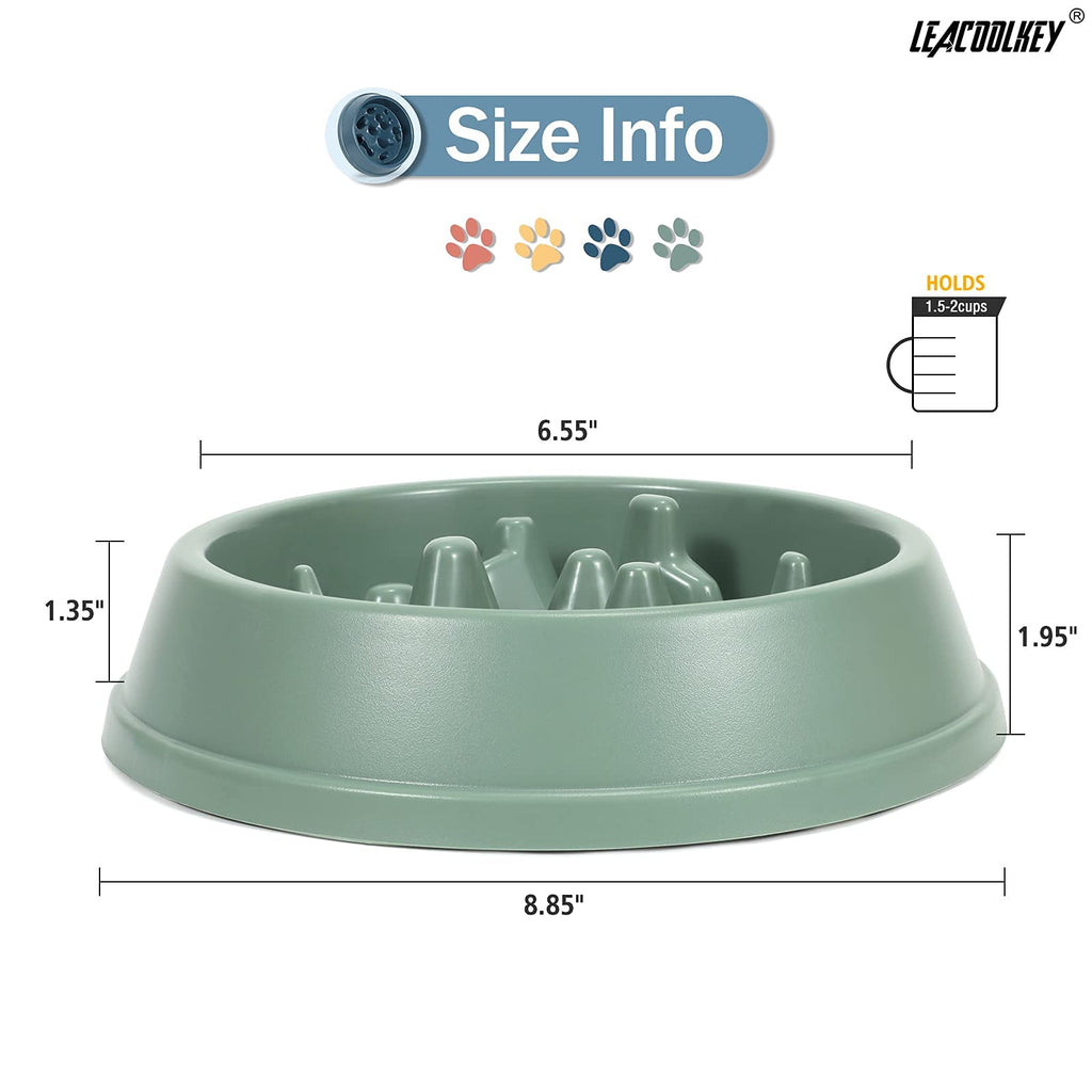 Slow Feeder Dog Bowl, Anti-Gulping Slow Eating Bowl, Stop Bloat No Choking Bowl for Small Medium Dogs, Food Water Bowl Slow Feeder for Fast Eaters, Reduce Slip Slow Pet Bowl, 1.5 Cups/ 12 Oz