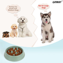 Slow Feeder Dog Bowl, Anti-Gulping Slow Eating Bowl, Stop Bloat No Choking Bowl for Small Medium Dogs, Food Water Bowl Slow Feeder for Fast Eaters, Reduce Slip Slow Pet Bowl, 1.5 Cups/ 12 Oz