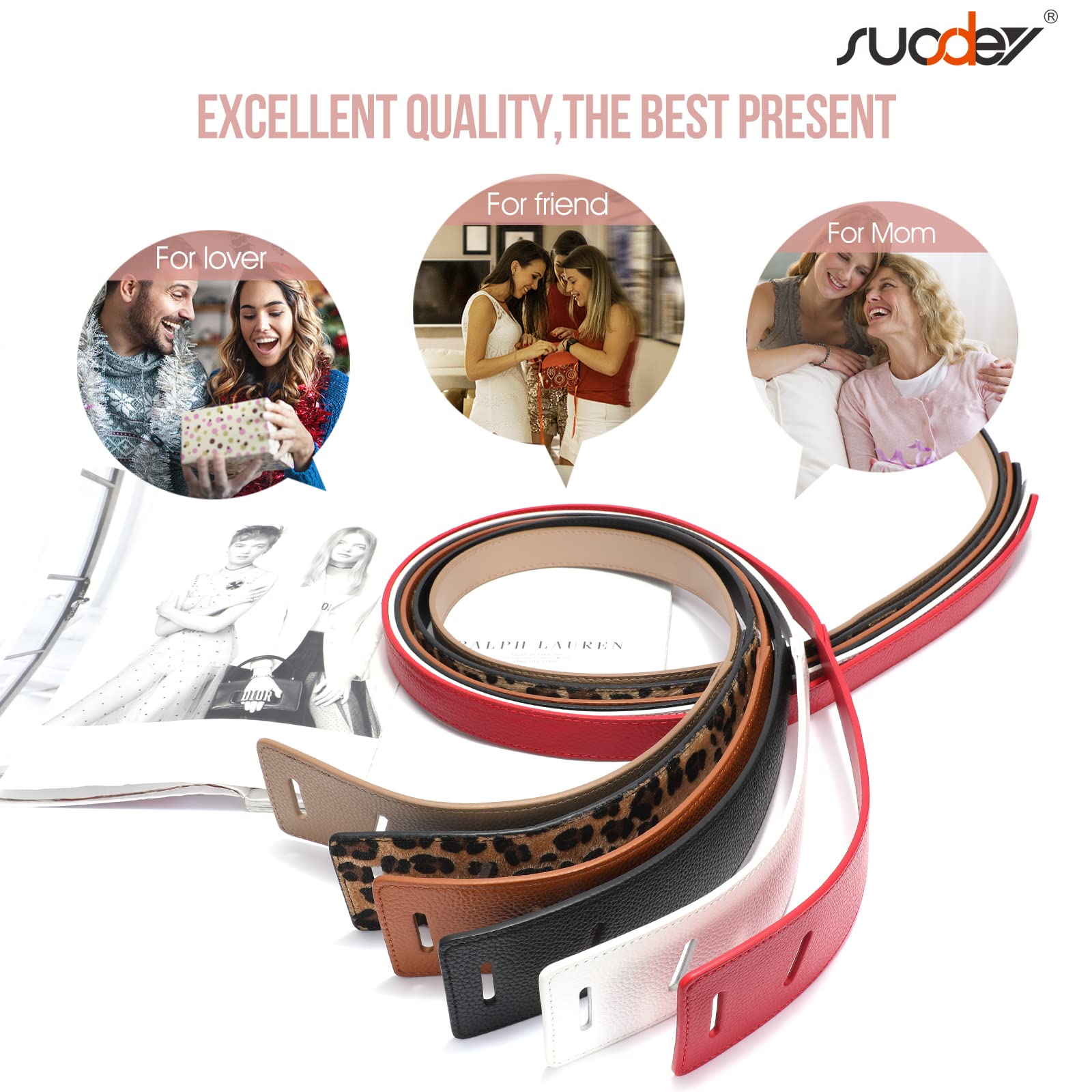 Women Leather Belt No Buckle Fashion Tie Knot Belt for Dress Women Cinch Cowhide Waist Leather Belt - JASGOOD OFFICIAL