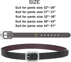 JASGOOD Women Leather Reversible Belt, Ladies Belt for Jeans with Rotated Buckle