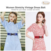 JASGOOD Women Stretchy Belt for Dresses Vintage Elastic Wide Waist Belt