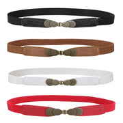 Women Skinny Elastic Stretch Belt for Dresses Retro Ladies Waist Vintage Thin Belt by JASGOOD
