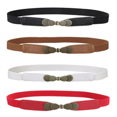 Women Skinny Elastic Stretch Belt for Dresses Retro Ladies Waist Vintage Thin Belt by JASGOOD
