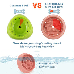 Slow Feeder Dog Bowl, Anti-Gulping Slow Eating Bowl, Stop Bloat No Choking Bowl for Small Medium Dogs, Food Water Bowl Slow Feeder for Fast Eaters, Reduce Slip Slow Pet Bowl, 1.5 Cups/ 12 Oz