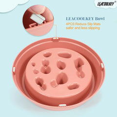 Slow Feeder Dog Bowl, Anti-Gulping Slow Eating Bowl, Stop Bloat No Choking Bowl for Small Medium Dogs, Food Water Bowl Slow Feeder for Fast Eaters, Reduce Slip Slow Pet Bowl, 1.5 Cups/ 12 Oz