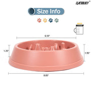 Slow Feeder Dog Bowl, Anti-Gulping Slow Eating Bowl, Stop Bloat No Choking Bowl for Small Medium Dogs, Food Water Bowl Slow Feeder for Fast Eaters, Reduce Slip Slow Pet Bowl, 1.5 Cups/ 12 Oz