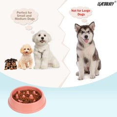 Slow Feeder Dog Bowl, Anti-Gulping Slow Eating Bowl, Stop Bloat No Choking Bowl for Small Medium Dogs, Food Water Bowl Slow Feeder for Fast Eaters, Reduce Slip Slow Pet Bowl, 1.5 Cups/ 12 Oz