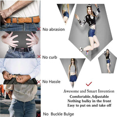 No Buckle Show Belt for Men Buckle Free Stretch Belt for Jeans Pants 1.38 Inches Wide