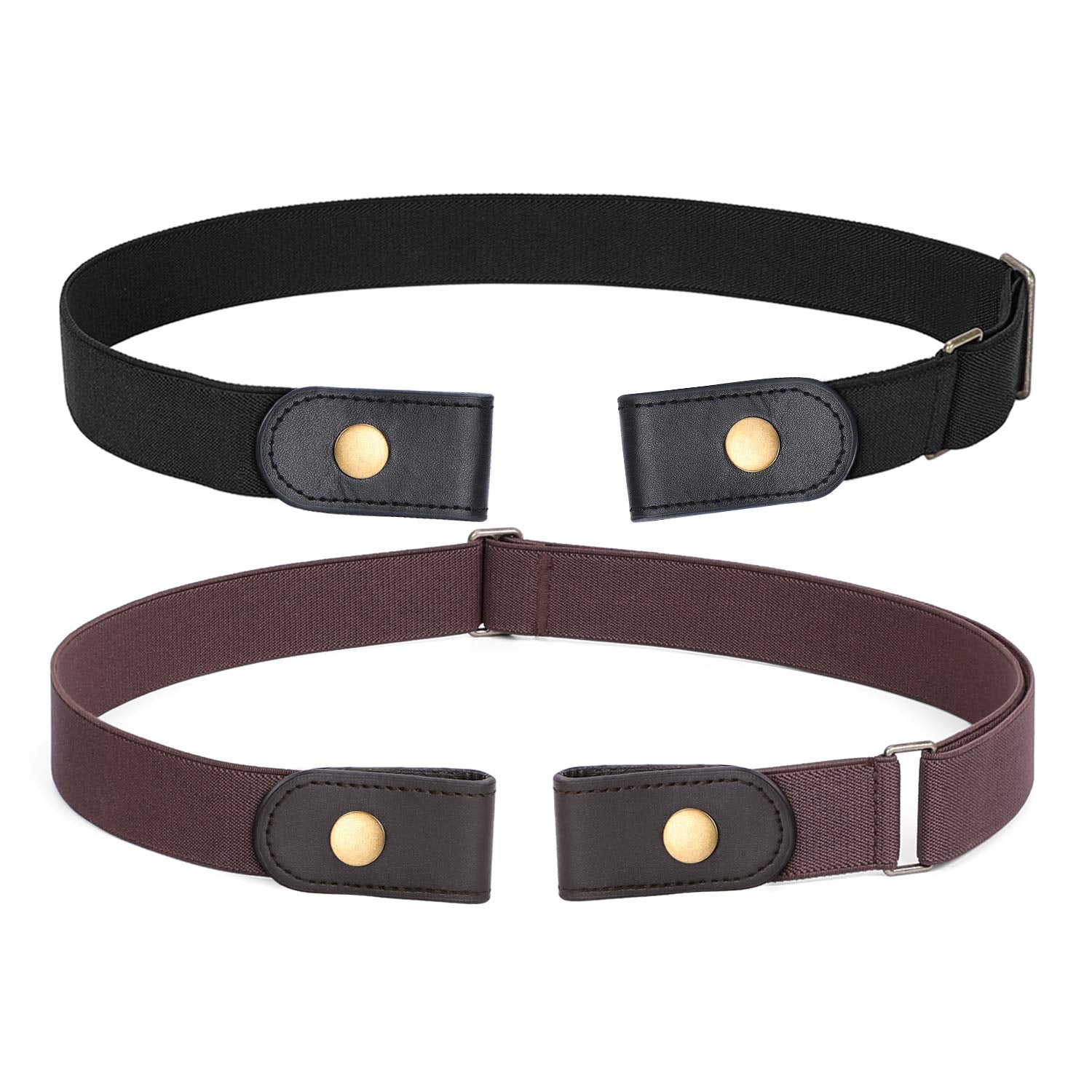 No Buckle Show Belt for Men Buckle Free Stretch Belt for Jeans Pants 1.38 Inches Wide - JASGOOD OFFICIAL