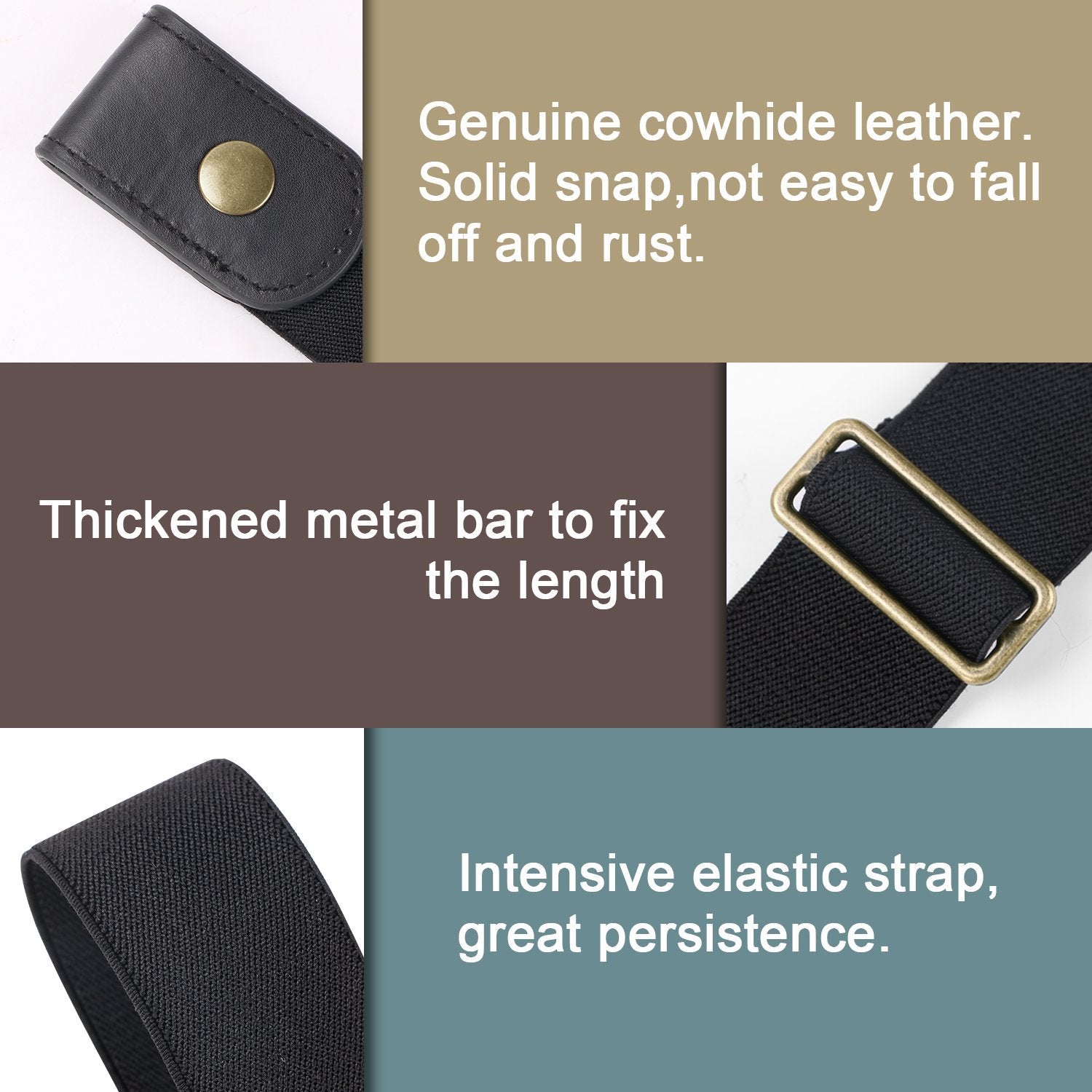 No Buckle Show Belt for Men Buckle Free Stretch Belt for Jeans Pants 1.38 Inches Wide - JASGOOD OFFICIAL