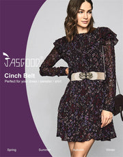 JASGOOD Women Stretchy Belt for Dresses Vintage Elastic Wide Waist Belt