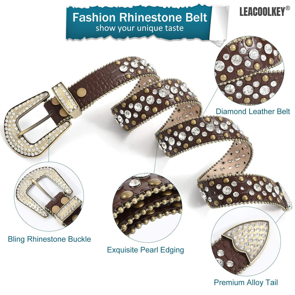 Western Cowgirl Rhinestone Belt for Jeans  Fashion Rhinestone Belt for Women Men  Ladies Bling Rhinestone Belt for Dress
